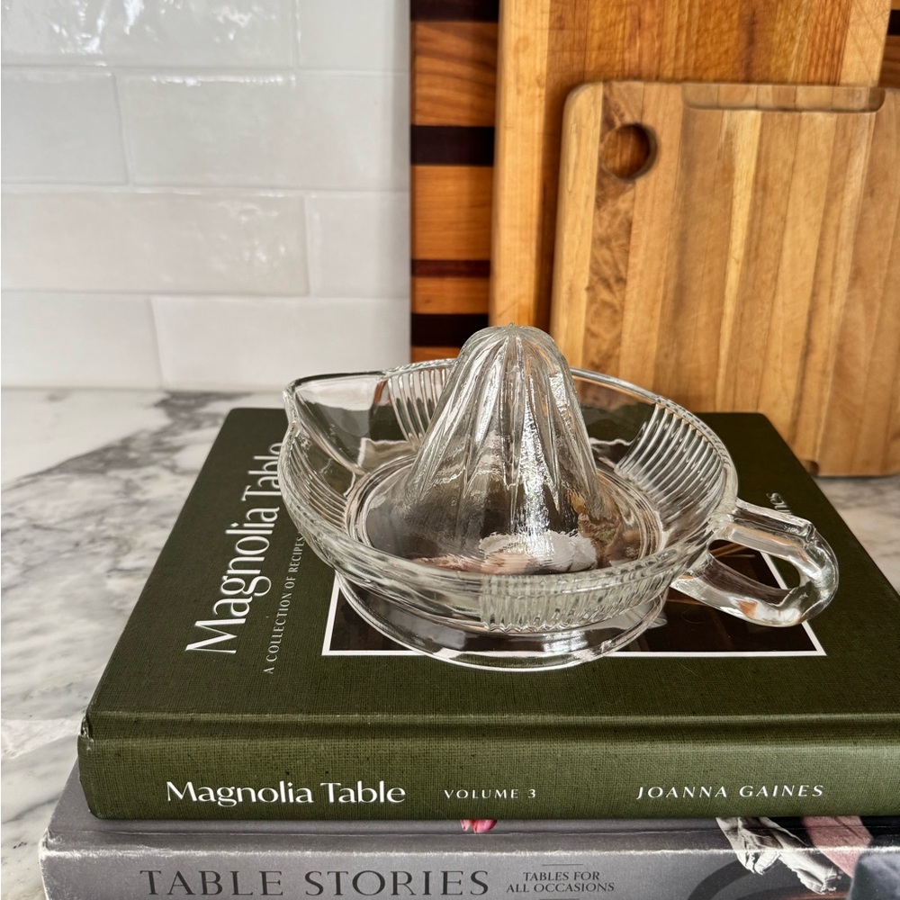 Vintage Pressed Glass Citrus Juicer / Decorative Kitchen Styling Piece